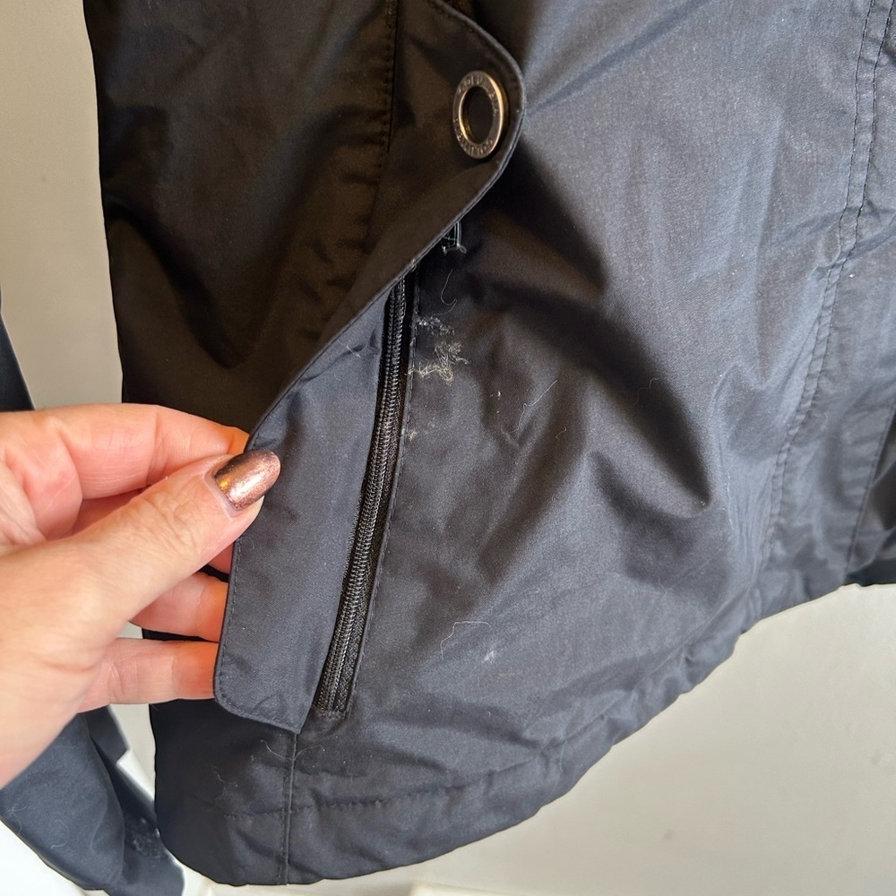 Columbia Omni-Tech Waterproof Rain Jacket Women’s Size L Black Hooded - Picture 5 of 15